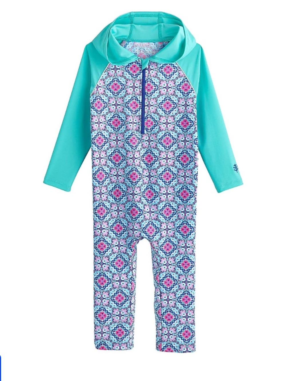 Coolibar UV protection baby hooded one piece swim suit 6-12m UPF 50 protected